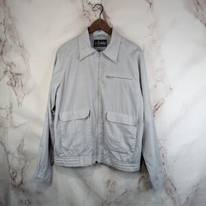Derby of San Francisco Jacket Mens Medium Gray Vintage Full Zip Windbreaker 70s